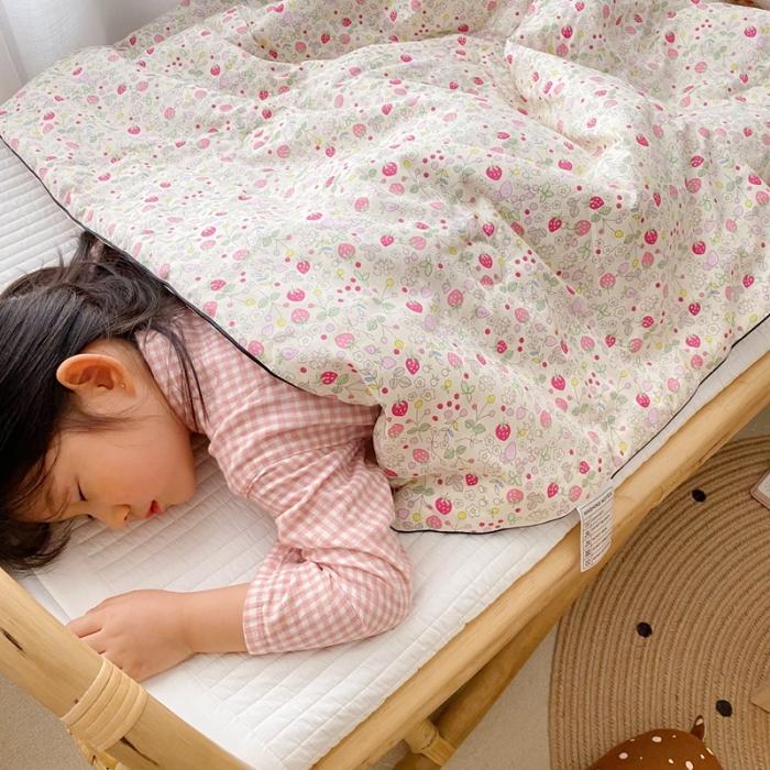 91家纺网 家纺一手货源 找家纺 星期八 2020新款全棉13372夏被两件套 小草莓