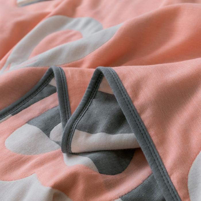 91家纺网 家纺一手货源 找家纺 朴尔2020新款时尚六层全棉纱布盖毯夏季毛巾被 心心相印-玉