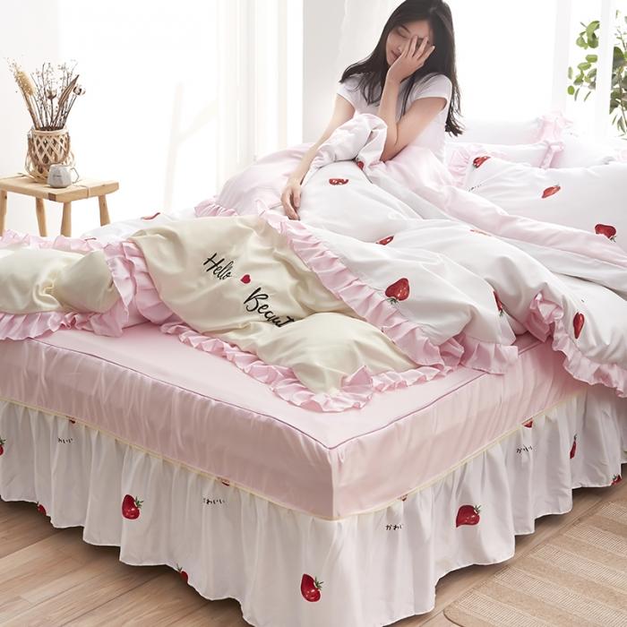 91家纺网 家纺一手货源 找家纺 （总）欧冠 2020款水洗真丝绣花床裙款四件套