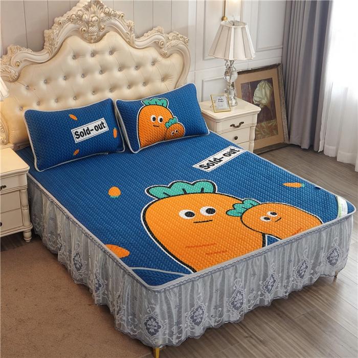 91家纺网 家纺一手货源 找家纺 纽缦 2020新款天丝凉席床裙款 小萝卜