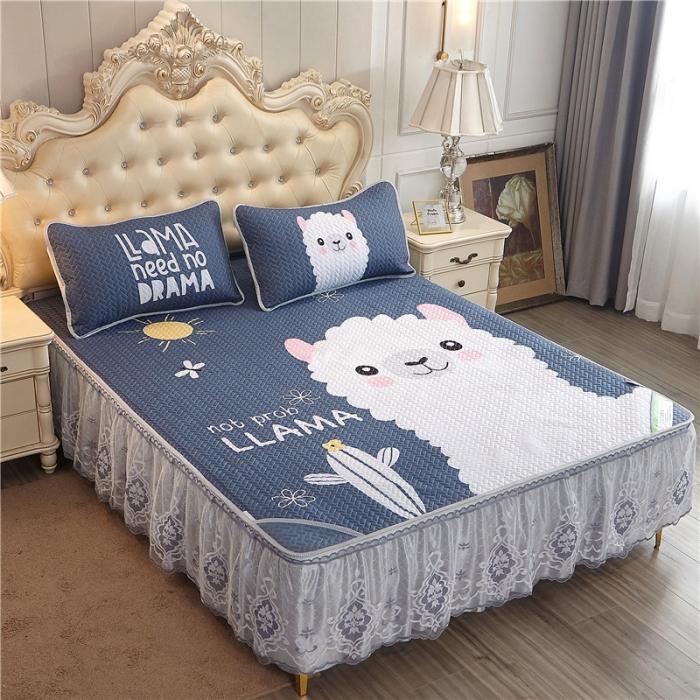 91家纺网 家纺一手货源 找家纺 纽缦 2020新款天丝凉席床裙款 羊驼