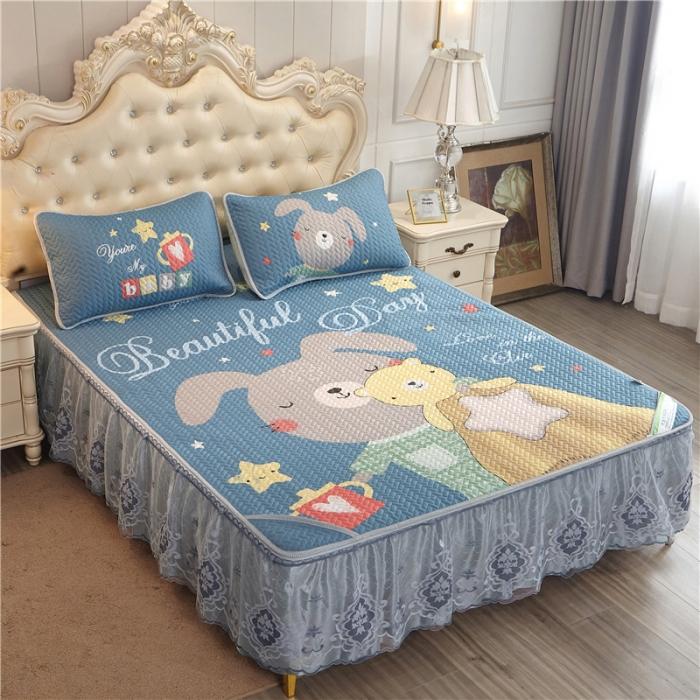 91家纺网 家纺一手货源 找家纺 纽缦 2020新款天丝凉席床裙款 圆梦星空