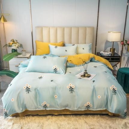 91家纺网 家纺一手货源 找家纺 衿成家纺 2020新款臻丝绸水洗真丝四件套 雏菊的春天