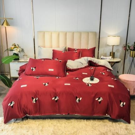 91家纺网 家纺一手货源 找家纺 衿成家纺 2020新款臻丝绸水洗真丝四件套 幸运法斗