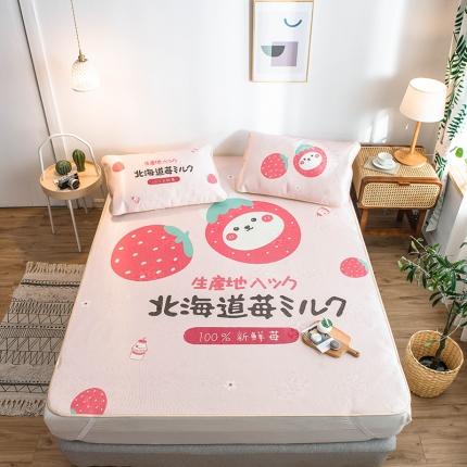 91家纺网 家纺一手货源 找家纺 懒猫 2020新款大版冰丝凉席 草莓大福