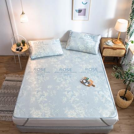 91家纺网 家纺一手货源 找家纺 懒猫 2020新款大版冰丝凉席 玫瑰花语