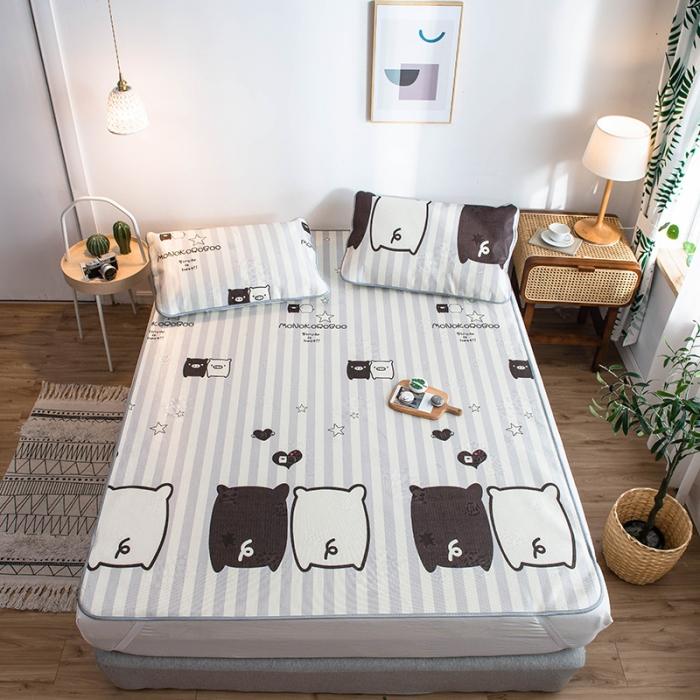 91家纺网 家纺一手货源 找家纺 懒猫 2020新款大版冰丝凉席 背影猪