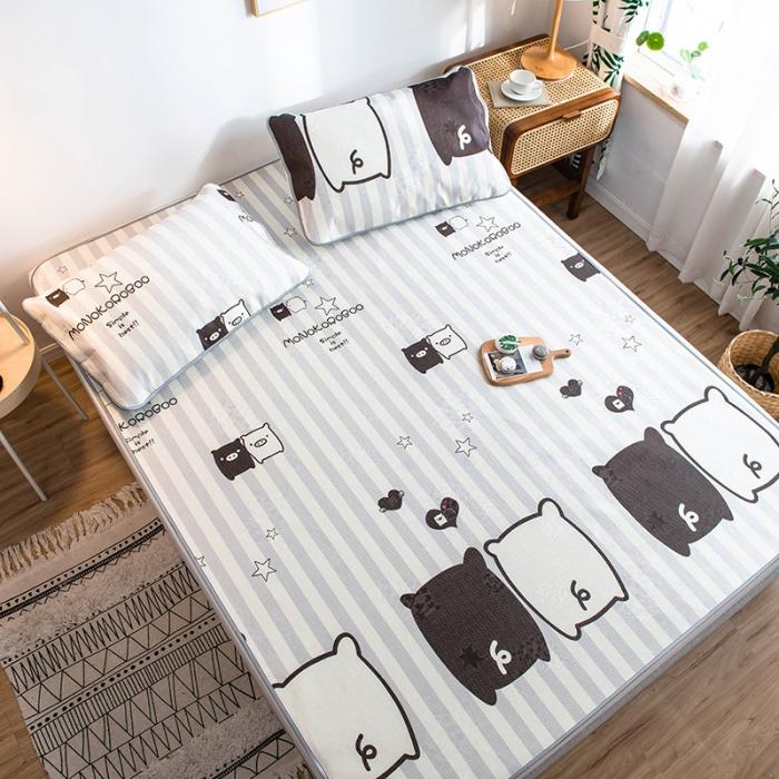 91家纺网 家纺一手货源 找家纺 懒猫 2020新款大版冰丝凉席 背影猪