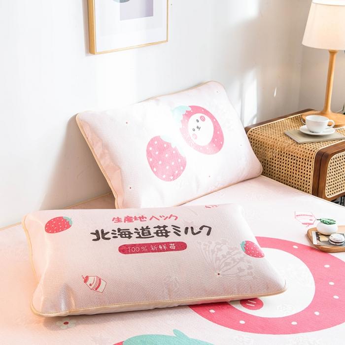 91家纺网 家纺一手货源 找家纺 懒猫 2020新款大版冰丝凉席 草莓大福