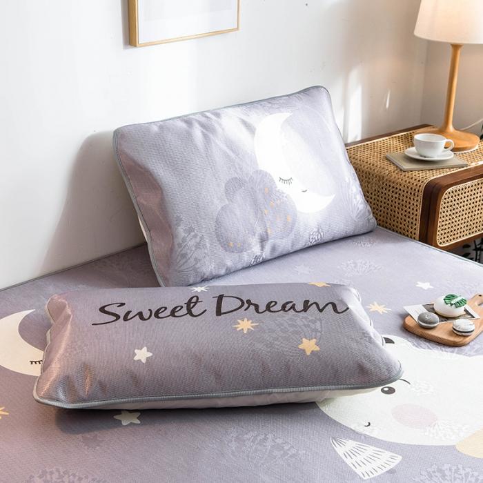 91家纺网 家纺一手货源 找家纺 懒猫 2020新款大版冰丝凉席 追梦熊