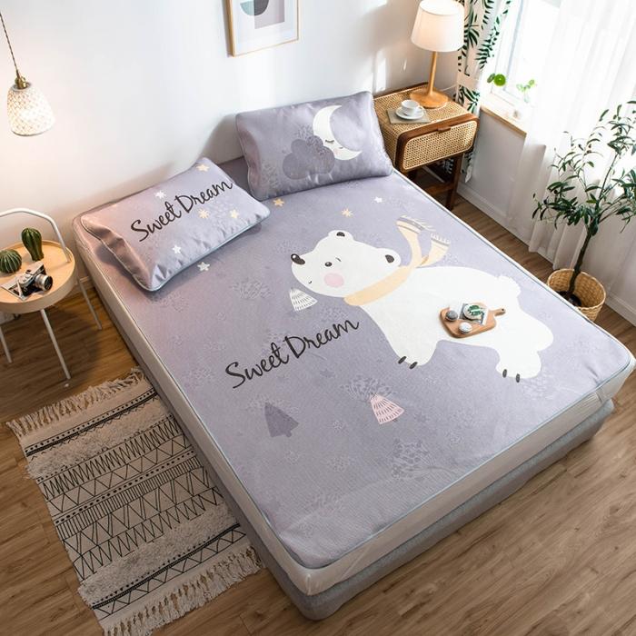 91家纺网 家纺一手货源 找家纺 懒猫 2020新款大版冰丝凉席 追梦熊