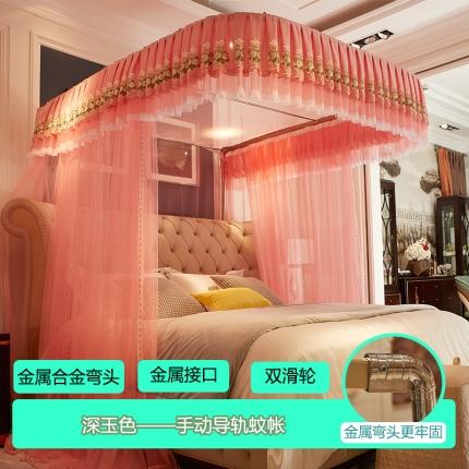 91家纺网 家纺一手货源 找家纺 迪凡保罗 2021新款A31土豪金手动导轨蚊帐 深玉色