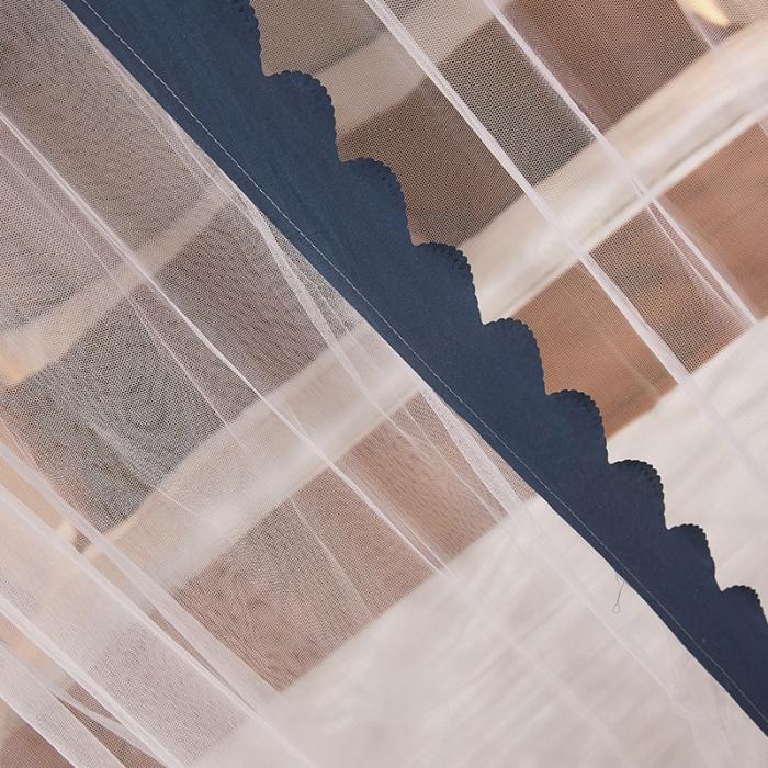 91家纺网 家纺一手货源 找家纺 艾晶美 2020新款遮光防尘轨道三开门蚊帐 蓝灰色