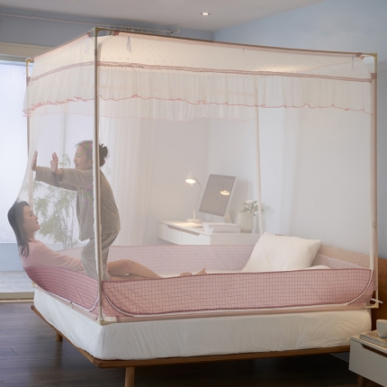 91家纺网 家纺一手货源 找家纺 （总）2024凯儿升级床笠款宝宝防摔坐床拉链蚊帐单双人家用