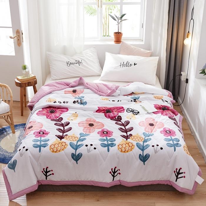 91家纺网 家纺一手货源 找家纺 小燕燕家纺 2021新款洛卡棉抗菌夏被 花海