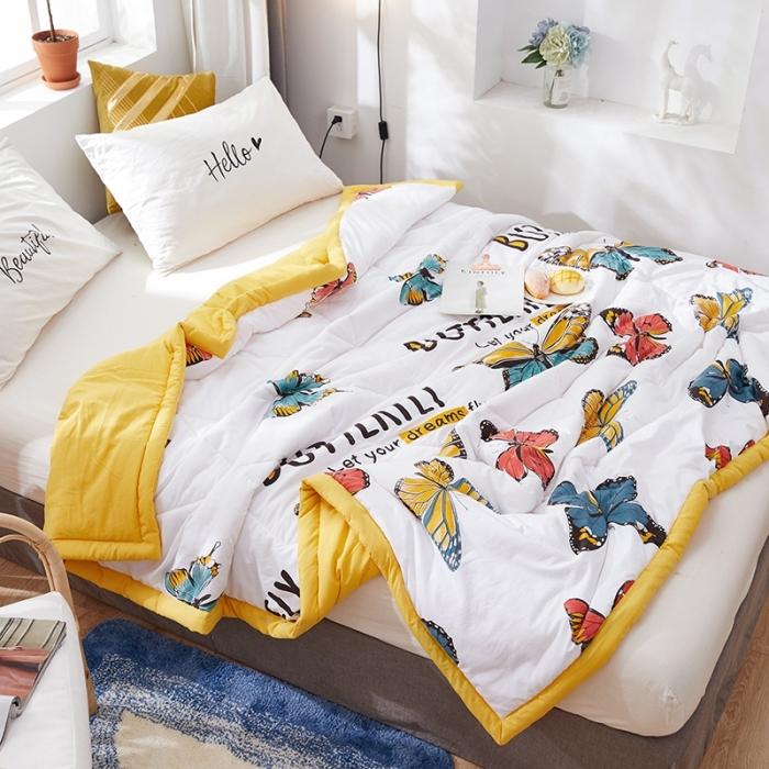 91家纺网 家纺一手货源 找家纺 小燕燕家纺 2021新款羽丝棉夏被 戏蝶