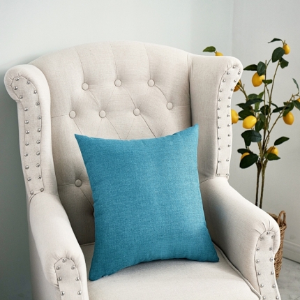 91家纺网 家纺一手货源 找家纺 （总）李帅家居 纯色抱枕亚麻风格靠垫沙发腰靠棉麻抱枕方枕头