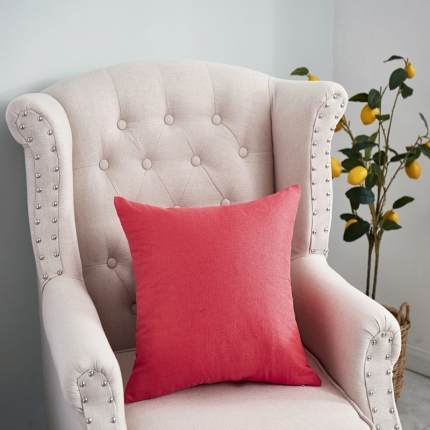 91家纺网 家纺一手货源 找家纺 （总）李帅家居 纯色抱枕亚麻风格靠垫沙发腰靠棉麻抱枕方枕头