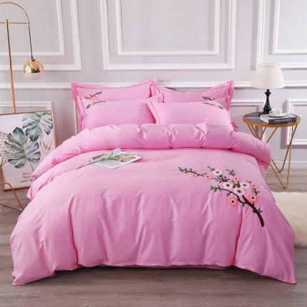 91家纺网 家纺一手货源 找家纺 总-13372田园风全棉毛巾绣四件套纯棉绣花四件套全棉刺绣