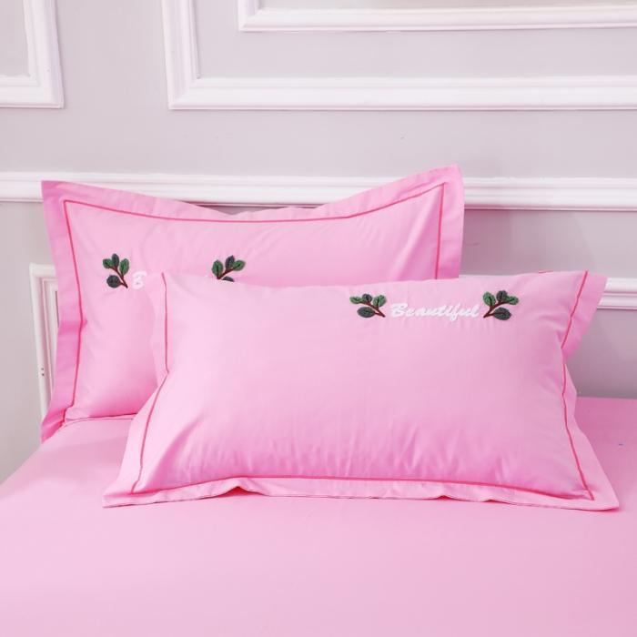 91家纺网 家纺一手货源 找家纺 13372田园风全棉毛巾绣四件套纯棉绣花全棉刺绣爱之蔓粉