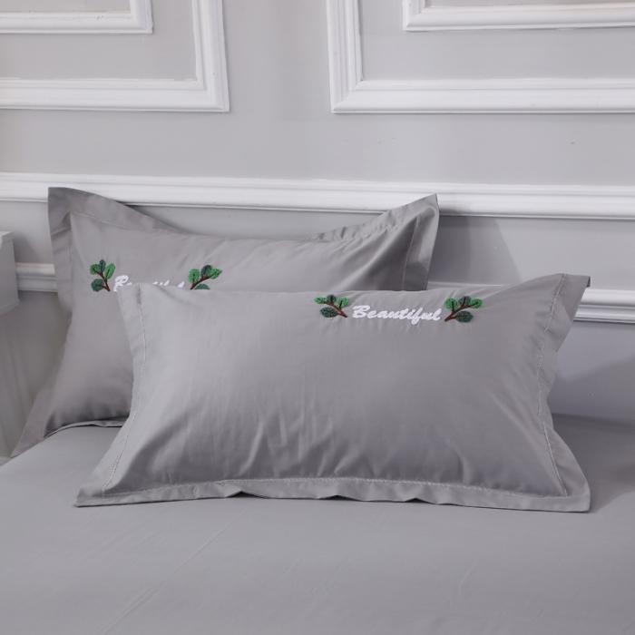 91家纺网 家纺一手货源 找家纺 13372田园风全棉毛巾绣四件套纯棉绣花全棉刺绣爱之蔓灰色