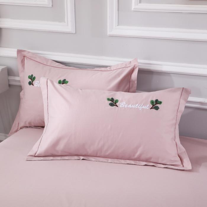 91家纺网 家纺一手货源 找家纺 13372田园风全棉毛巾绣四件套纯棉绣花全棉刺绣爱之蔓裸粉