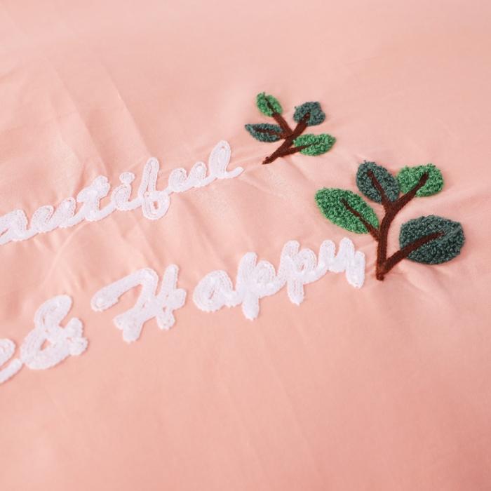 91家纺网 家纺一手货源 找家纺 13372田园风全棉毛巾绣四件套纯棉绣花全棉刺绣爱之蔓玉色