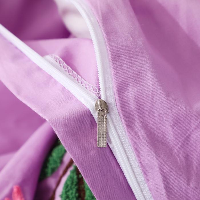 91家纺网 家纺一手货源 找家纺 13372田园风全棉毛巾绣四件套纯棉绣花全棉刺绣爱之蔓紫色