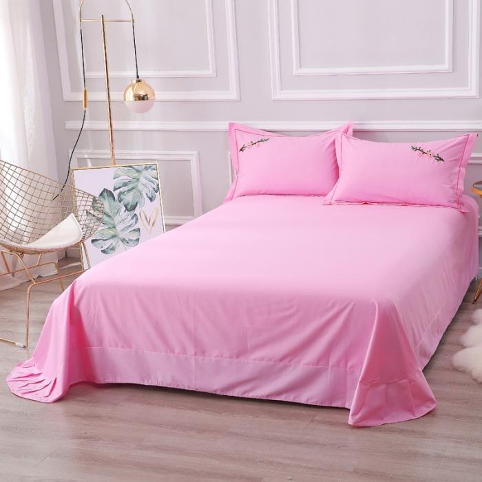 91家纺网 家纺一手货源 找家纺 13372田园风全棉毛巾绣四件套纯棉绣花全棉刺绣桃花朵朵粉色