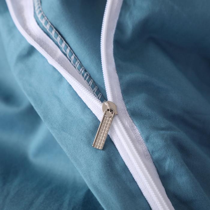 91家纺网 家纺一手货源 找家纺 13372田园风全棉毛巾绣四件套纯棉绣花全棉刺绣桃花朵朵湖蓝