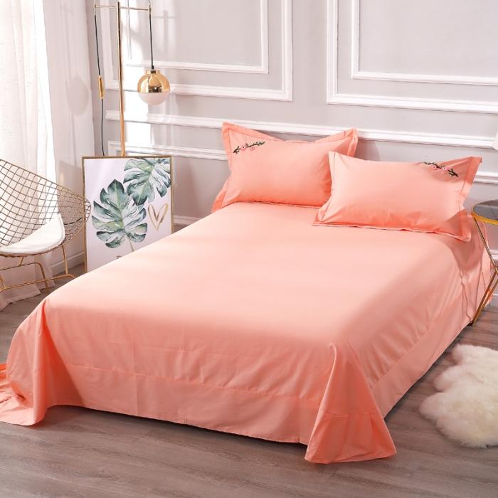 91家纺网 家纺一手货源 找家纺 13372田园风全棉毛巾绣四件套纯棉绣花全棉刺绣桃花朵朵玉色