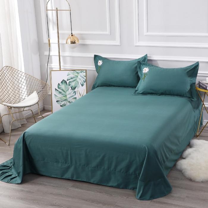 91家纺网 家纺一手货源 找家纺 13372田园风全棉毛巾绣四件套纯棉绣花全棉刺绣夏花绽放墨绿