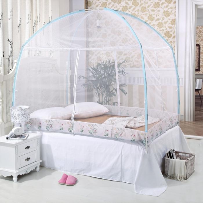 91家纺网 家纺一手货源 找家纺 迷仙巢2022三开门蒙古包蚊帐A13系列爱到永久A13白色