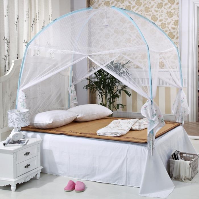 91家纺网 家纺一手货源 找家纺 迷仙巢2022三开门蒙古包蚊帐A13系列爱到永久A13白色