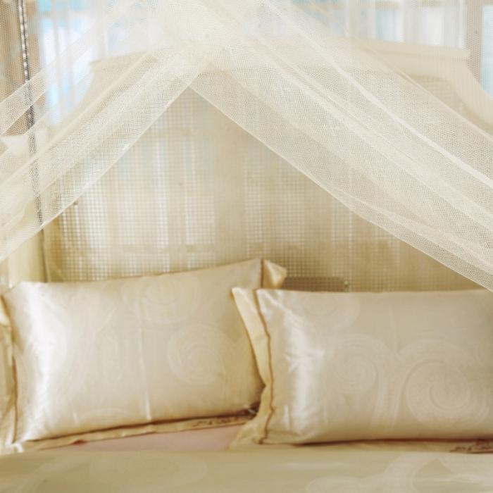 91家纺网 家纺一手货源 找家纺 迷仙巢 2021新款蚊帐C01紫色风铃系列 米黄