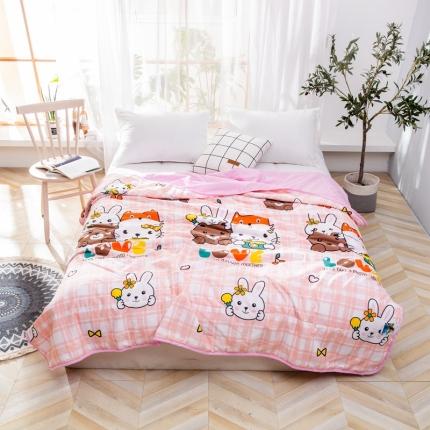 91家纺网 家纺一手货源 找家纺 美真家纺 2020新款纯棉青春系列夏被 好伙伴(粉)