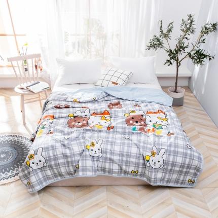 91家纺网 家纺一手货源 找家纺 美真家纺 2020新款纯棉青春系列夏被 好伙伴(灰)