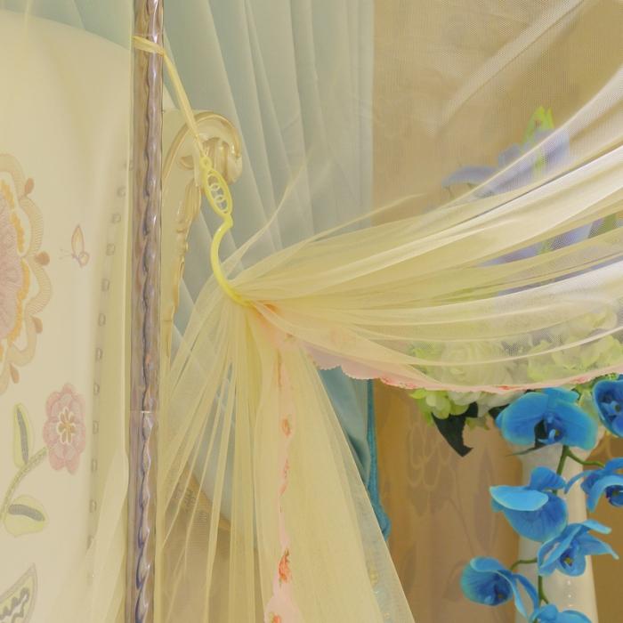 91家纺网 家纺一手货源 找家纺 迷仙巢 2022新款花边款落地式蚊帐C02公主梦系列 米黄