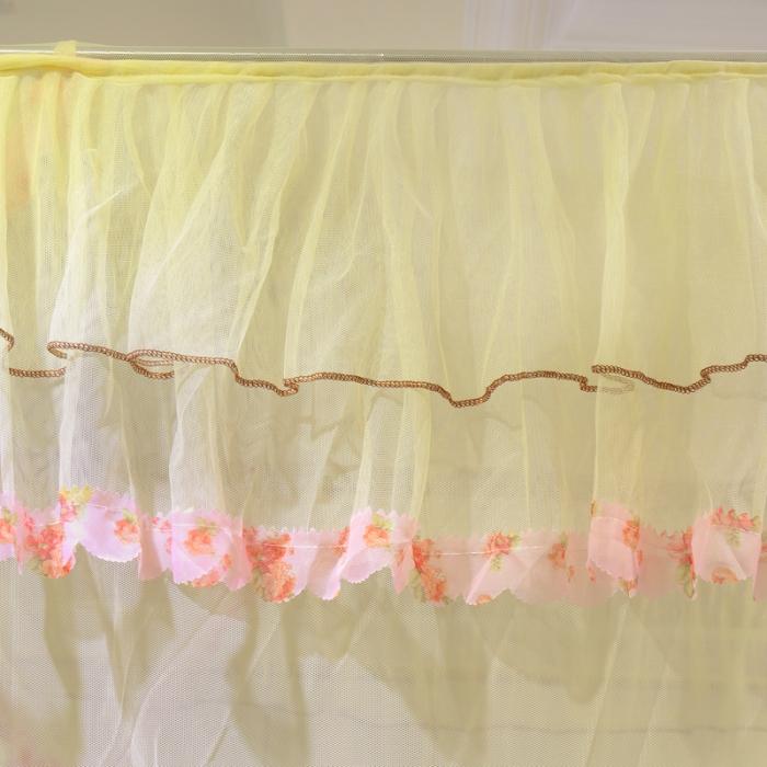 91家纺网 家纺一手货源 找家纺 迷仙巢 2022新款花边款落地式蚊帐C02公主梦系列 米黄