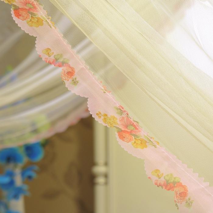 91家纺网 家纺一手货源 找家纺 迷仙巢 2022新款花边款落地式蚊帐C02公主梦系列 米黄