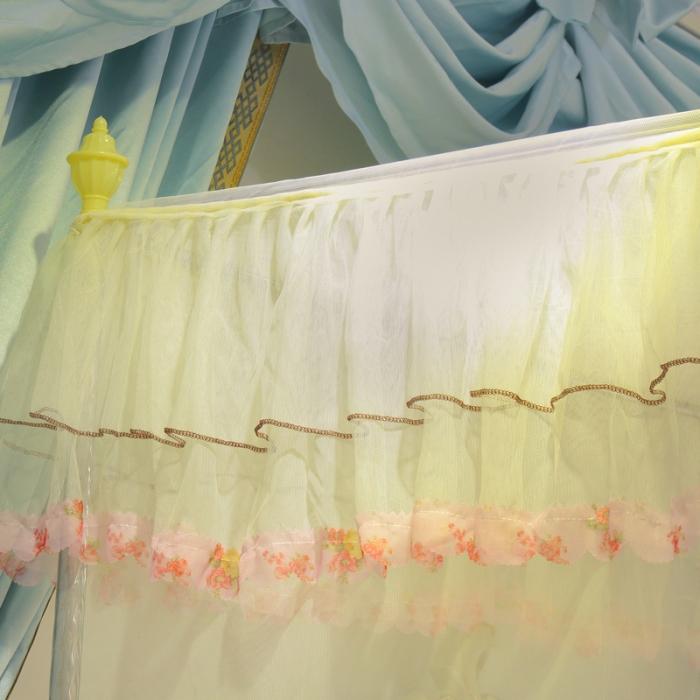 91家纺网 家纺一手货源 找家纺 迷仙巢 2022新款花边款落地式蚊帐C02公主梦系列 米黄