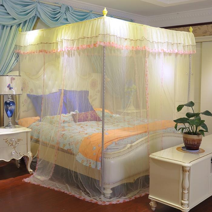 91家纺网 家纺一手货源 找家纺 迷仙巢 2022新款花边款落地式蚊帐C02公主梦系列 米黄