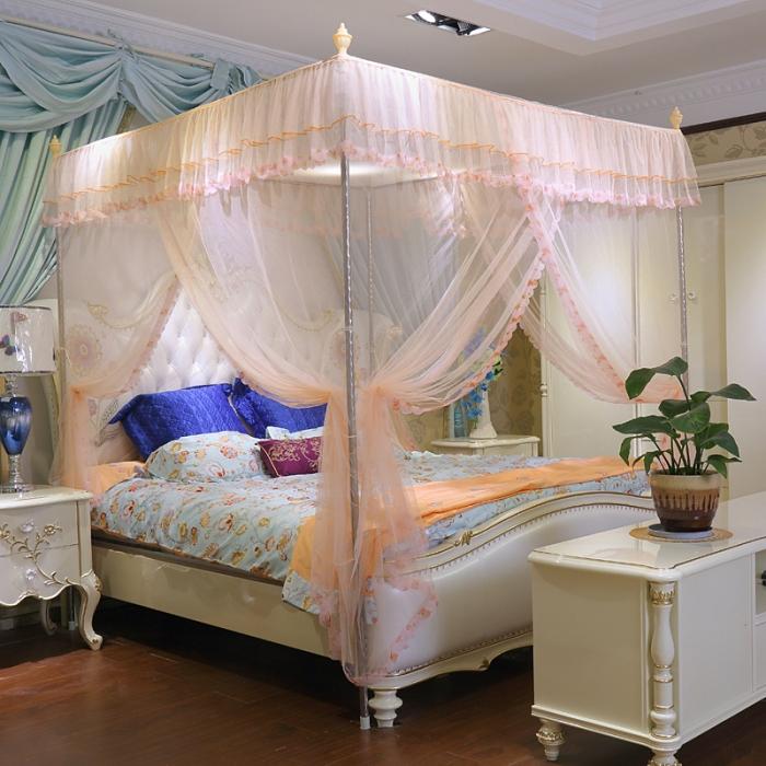 91家纺网 家纺一手货源 找家纺 迷仙巢 2022新款花边款落地式蚊帐C02公主梦系列 玉色