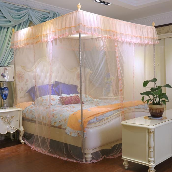 91家纺网 家纺一手货源 找家纺 迷仙巢 2022新款花边款落地式蚊帐C02公主梦系列 玉色