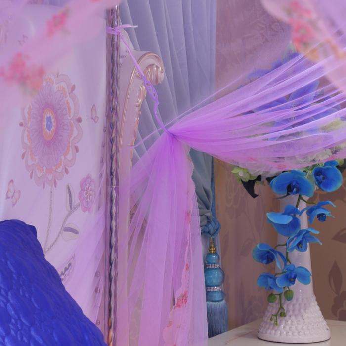 91家纺网 家纺一手货源 找家纺 迷仙巢 2022新款花边款落地式蚊帐C02公主梦系列 紫色