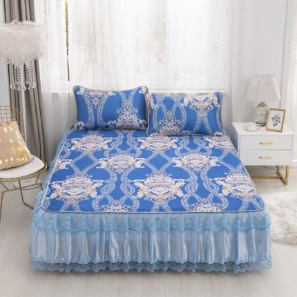 91家纺网 家纺一手货源 找家纺 雨洋2025新款机洗印花床裙凉席 罗马假日