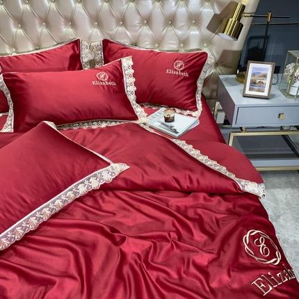 91家纺网 家纺一手货源 找家纺 （总）米奈 2020新款水洗真丝蕾丝花边爱琳系列四件套