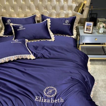 91家纺网 家纺一手货源 找家纺 （总）米奈 2020新款水洗真丝蕾丝花边爱琳系列四件套