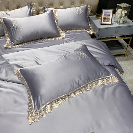 91家纺网 家纺一手货源 找家纺 （总）米奈 2020新款水洗真丝蕾丝花边爱琳系列四件套