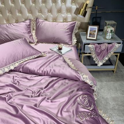 91家纺网 家纺一手货源 找家纺 （总）米奈 2020新款水洗真丝蕾丝花边爱琳系列四件套